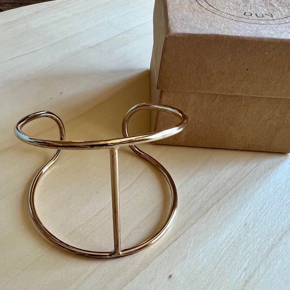 Emerald + DUV Gold Cuff-Plated Joshua Tree Cage Bracelet NIB